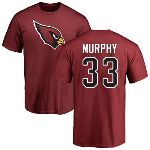 Arizona Cardinals Men Maroon Byron Murphy Name And Number Logo NFL Football #33 T Shirt